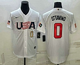 Men's USA Baseball #0 Adam Ottavino Number 2023 White World Baseball Classic Stitched Jerseys,baseball caps,new era cap wholesale,wholesale hats
